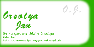 orsolya jan business card